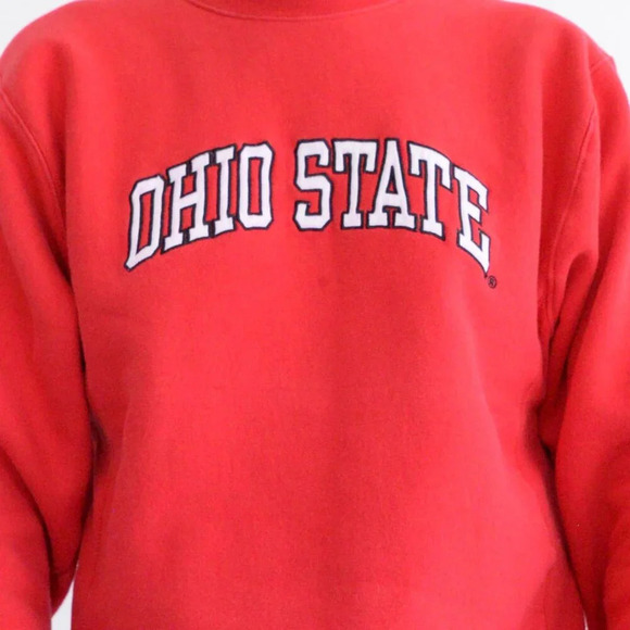 Vintage  Steve And Barry's Outfitters Ohio State Collegiate Red Crewneck Sweater - Picture 7 of 11